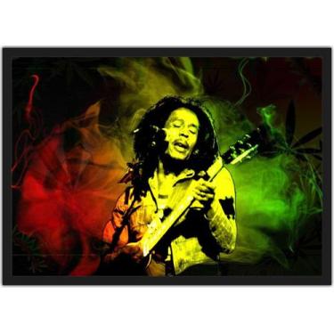 Imagem de Quadro Decorativo Bandas Bob Marley Reggae Com Moldura Salas e Quartos
