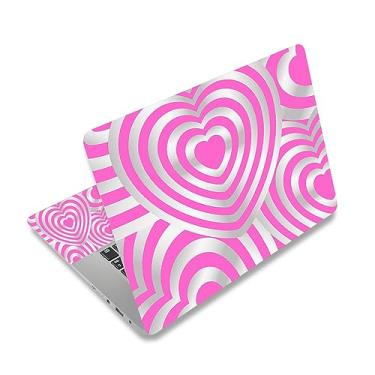 Imagem de Adesivos para laptop, 12 13 14 15 15,6 polegadas Netbook Laptop Skin Sticker reutilizável capa protetora para Toshiba Hp Samsung Dell Apple Acer Leonovo Sony Asus Laptop Notebook (coração rosa)