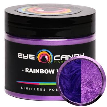 Imagem de Eye Candy Pigmento premium Mica em pó "Rainbow Violet" (50g) Multiuso DIY Artes e Artesanato Aditivo | marcenaria, epóxi, resina, tinta, sabão, bombas de banho, esmalte, protetor labial (violeta arco-íris, 50G)
