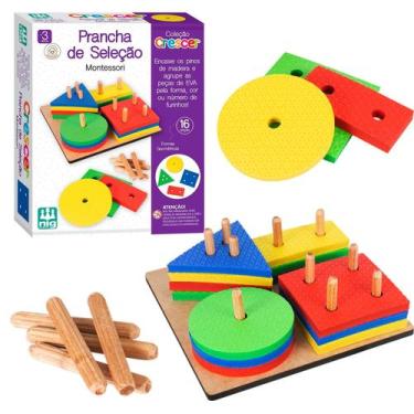 Imagem de Brinquedo Pedagógico Prancha De Seleção Montessori Nig Brinquedos 16 P