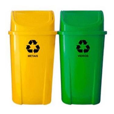 Imagem de Kit 2 Lixeiras 60L S/ Suporte - JSN, Amarelo