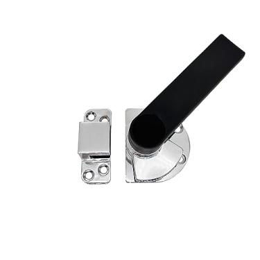 Imagem de Xnrtop Conjunto de trava de trava de alça preta para congelador de forno industrial para porta hermética tom prateado (R)