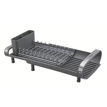 Imagem de Escorredor De Louça Plurale Compacto Com Secador E Porta Talheres Grafite - Tramontina 61537000