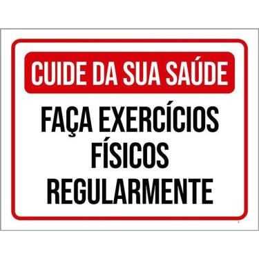 Imagem de Kit 3 Placas Cuide Saúde Faça Exercício Físicos