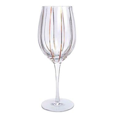 Imagem de Taça p/Agua Cristal Listras Horiz. Douradas 580ml - Unid. - Cromus