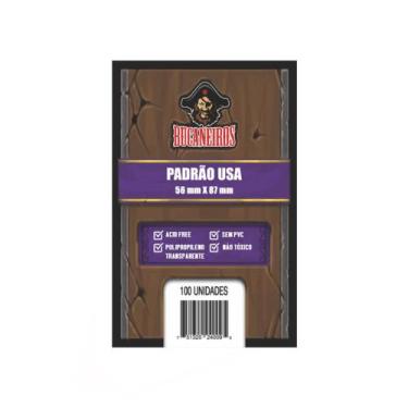 Imagem de Sleeves Padrão Usa 56 X 87mm Bucaneiros 100 unidades