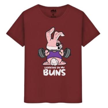 Imagem de Camiseta Masculina Algodão Casual Working - Markelly, Bordô, XGG