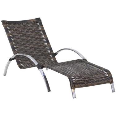 Imagem de Espreguiçadeira em Alumínio e Fibra Sintética - Trama Original, Argila