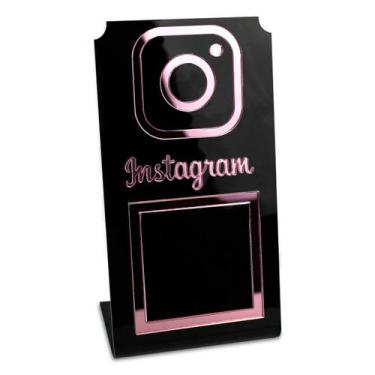 Imagem de Placa Instagram QR Code Display Acrílico Loja Balcão Preto - Arte Sedu