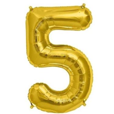 Imagem de Balão dourado número 5 - 28 polegadas = 71 cm - Gala Embalagens SKU 11