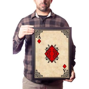 Imagem de Quadro Decorativo Baralho Poker Arte As De Ouros - Fanarte