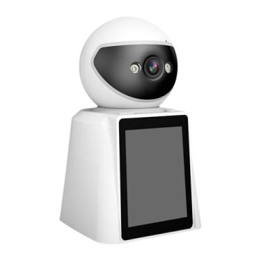 Imagem de QccHieUs Câmera de segurança com videochamada, câmera de babá, câmera de segurança, lente de 4 mm, filmadora giratória, tela de 2,8 polegadas para escritório,