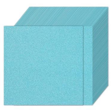 Imagem de PATIKIL 20 folhas de papel cartolina azul claro com glitter, 30,5 x 30,5 cm, quadrado, brilhante, para scrapbook, cartões, projetos de arte faça-você-mesmo, festas de casamento