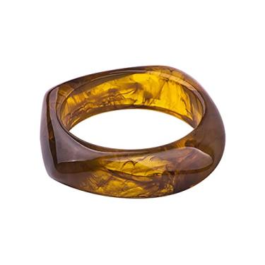 Imagem de Caiyao Pulseira colorida quadrada de resina acrílica bracelete bracelete com placa de acetato de tartaruga bracelete vintage amplo irregular geométrico de plástico para mulheres adolescentes e meninas