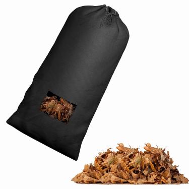 Imagem de 1 pacote com saco de folhas para trator de grama, saco reutilizável de pano Oxford 420D, saco de folhas de 244 x 142 cm com grande capacidade para limpeza rápida de folhas de jardim, adequado para a