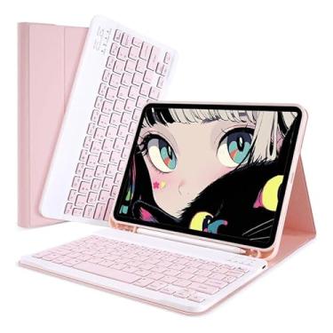 Imagem de Capa Para Tablet Com Teclado Bluetooth Para Samsung Tab A8 10, 5 Polegadas X200/X205 (Rosa, Teclado comum)
