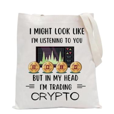 Imagem de POFULL Bolsa de ombro Crypto Trader Crypto Gift In My Head I'm Trading Crypto Lover Gift In My Head, Trading Crypto
