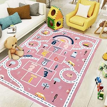 Imagem de Abeigoi Tapete infantil Hopscotch para brincar, 10 x 1,8 m, tapete de área grande, tapete de carro para crianças, meninas, antiderrapante, números infantis, tapetes educativos para decoração de quarto