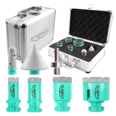 Imagem de LEKOMESH Conjunto de Brocas de Núcleo de Diamante 6 Peças Kit de Serra Copo para Azulejos de Porcelanato Cerâmica Mármore Tijolo Concreto com Rosca 5/8-11(20/25/35/50/20 Mm + Broca de Dedo de 20 Mm +