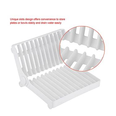 Imagem de Casa Cozinha Dobrável Prato de Secagem Rack Escorredor Talheres Titular Armazenamento Plástico Espaço da Cozinha e Pode Ser Dobrado Armazenamento Compacto Não Em