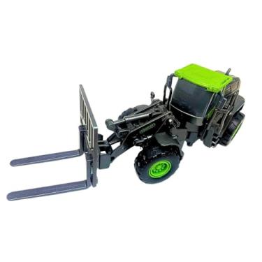 Imagem de Miniatura trator limpa neve, retroescavadeira, rolo comprensor, empilhadeira escala 1:55 articulável realista c/fricção serie construção (Empilhadeira)