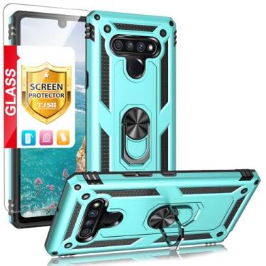 Imagem de Capa de celular TJS compatível com LG Stylo 6, com [protetor de tela de vidro temperado de cobertura total][resistente a impacto][protetor] [anel de metal][suporte magnético] capa protetora, Teal