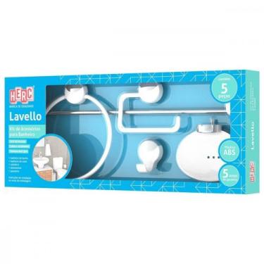 Imagem de Acessorio Wc Herc Lavello Kit Com 5 Pecas Branco /Cromado 4091