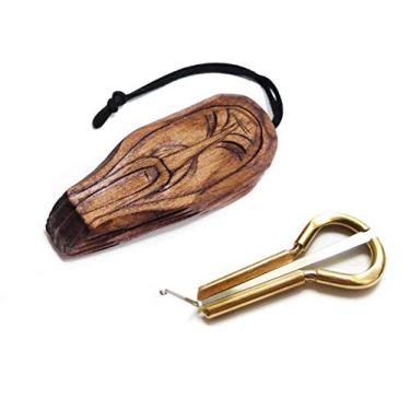 Imagem de Harpa judaica por P.Potkin em caixa de madeira Shaman feito à mão – instrumento musical de boca (harpa de mandíbula) belo som de excelente qualidade (harpa de mandíbula, harpa snoopy, dan moi)