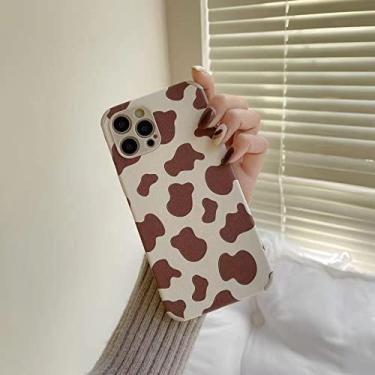 Imagem de Capa de telefone fosca com estampa de leopardo rosa para iPhone 13 11 Pro XR XS Max 7 8plus12 Pro, marrom, para iPhone7plus ou 8plus