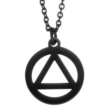 Imagem de Kivosliviz Colar Aa, presente para mulheres, homens, mulheres, narcóticos, alcoólatras, anônimos, colar, Stainless Steel, Aço inoxidável, Sem Pedra Preciosa