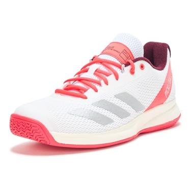 Imagem de adidas Tênis masculino Courtflash Pickleball, Branco/prata metálico/vermelho lúcido, 37