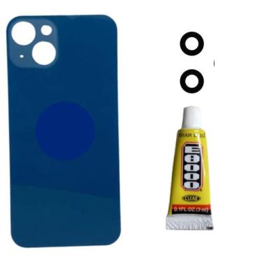 Imagem de Tampa Traseira Para Ip 13 Azul Lente Cola 3ml - inova