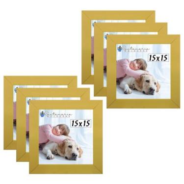 Imagem de Kit 6 Porta Retrado Molduras 15x15 Amarelo - Santamaria Molduras