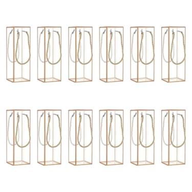 Imagem de 12 peças Caixas de presente transparentes sacolas de presente com alças práticas caixas de flores portáteis de embalagens para eventos festivais