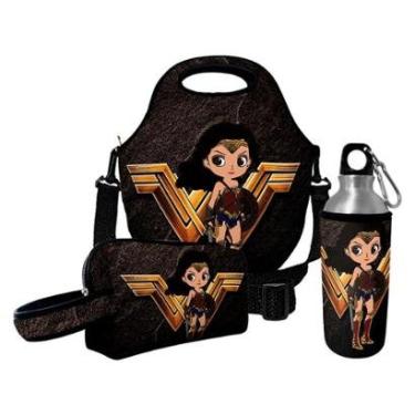 Imagem de Kit Escolar Infantil Lancheira Térmica + Necessaire Plus + Squeeze de Alumínio – ISOPRENE – Me-Unissex