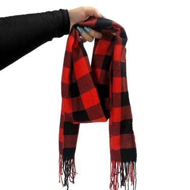 Imagem de Cachecol Lenço Feminino Inverno Redstar Winter Em Xadrez