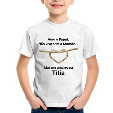 Imagem de Camiseta Infantil Amo o Papai, Não vivo sem a Mamãe mas me amarro na T
