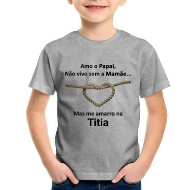 Imagem de Camiseta Infantil Amo o Papai, Não vivo sem a Mamãe mas me amarro na T