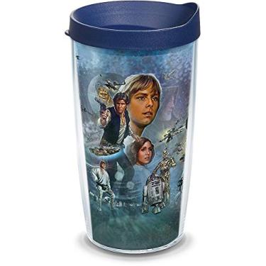 Imagem de Tervis Copo de viagem com isolamento térmico de parede dupla Disney Star Wars Celebration Made in USA mantém as bebidas frias e quentes, 473 ml, clássico