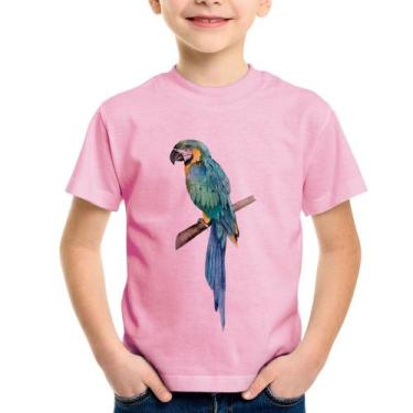 Imagem de Camiseta Infantil Arara Azul - Foca na Moda, Rosa bebê, 10