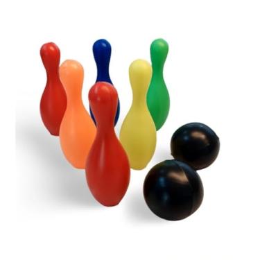 Imagem de Boliche Infantil 6 Pinos E 2 Bolas Brinquedo De Plastico (BOLICHE GRANDE)