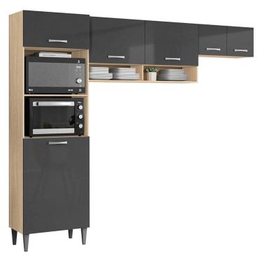 Imagem de Kit Cozinha Atenas 2012180 Avena Grafite - Aramóveis