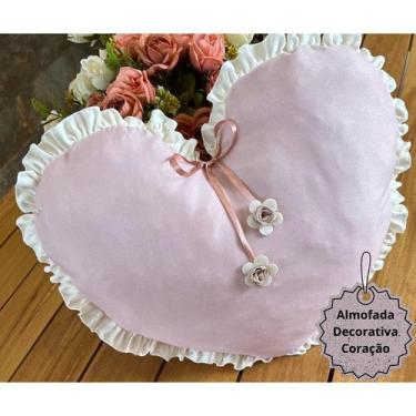 Imagem de Almofada Decorativa Tema Coração Rose - NoBrand