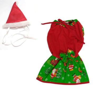 Imagem de Vestido De Natal Com Saia Verde + Gorro De Natal - Tamanho P