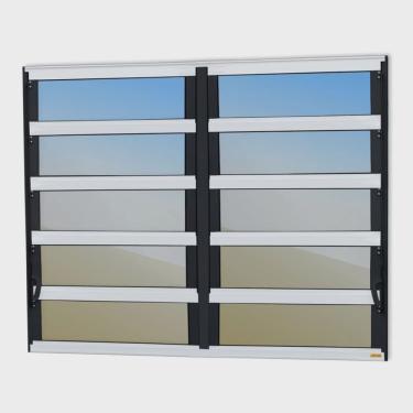 Imagem de Janela de Alumínio Basculante 2 Seções 100x150cm Vidro Espelhado Elite Brimak