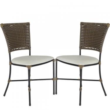 Imagem de Jogo Com 2 Cadeiras Fibra Sintética Argila Com Branco Gelo