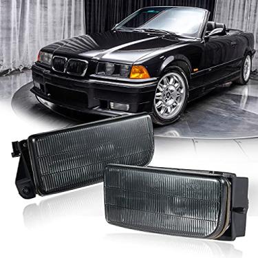 Imagem de TUZILLA Faróis de neblina para BMW M3 E36 3 Series 318i 318is 318ti 320i 323i 323is 325i 325is 328i 328is 1992-1999 1 par de acessórios de faróis de neblina lente fumê com lâmpadas H1