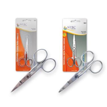 Imagem de Kit 2 Tesouras Retas para Unhas Ponta Estreita + Larga NYBC - NYBC Bea