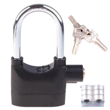 Imagem de Alarme Sonoro Trava Antifurto Bike Portão Aço Corrente Prova d'água - 