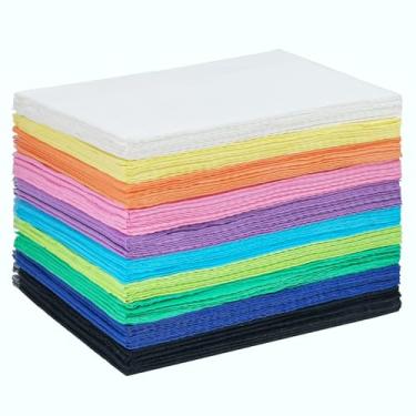Imagem de EZEELAI Babadores Dentais Coloridos, Descartáveis Para Pacientes, 33 X 45 Cm, 50 Peças, Babador Guardanapo De Dentista, Papel Tatuagem, Pano Colo, 3 Camadas, À Prova D'Água Dentista Ou Bandeja Médic